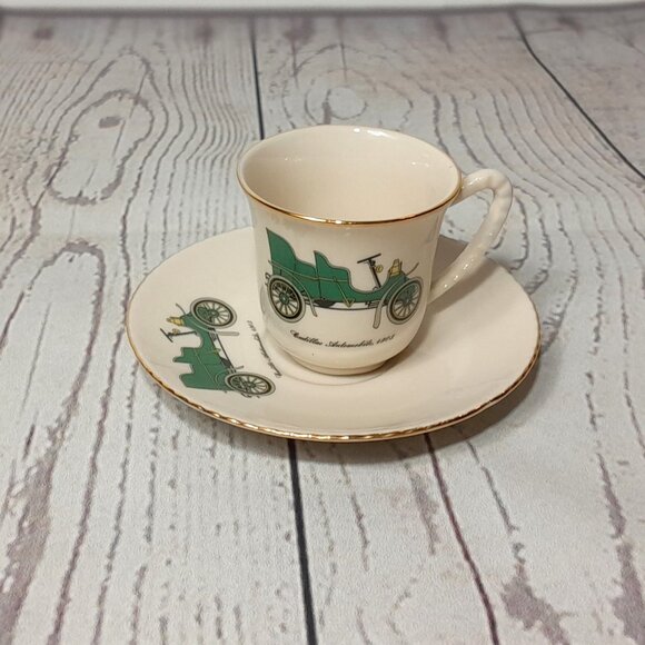 Demitasse Tea Cup And Saucer 1903 Cadillac New York State Thruway Porcelain - Picture 14 of 14
